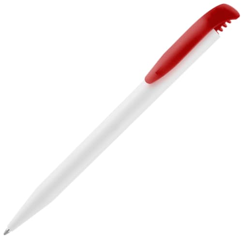 UK Branded Harrier Nouveau Ballpens in White/Red from Total Merchandise