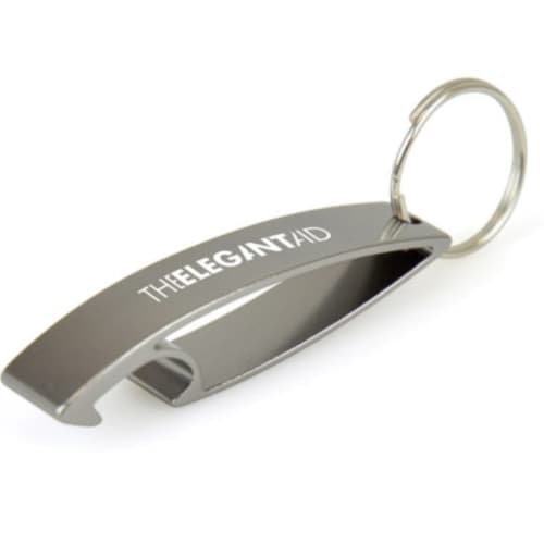 Metal Bottle Opener Keychains in Gunmetal