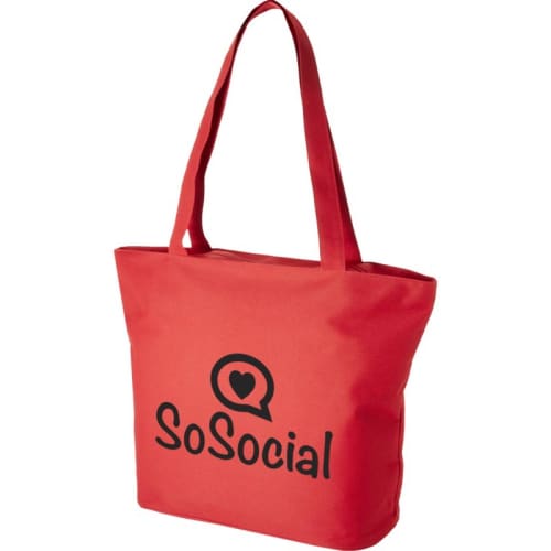 Zippered Tote Bags in Red