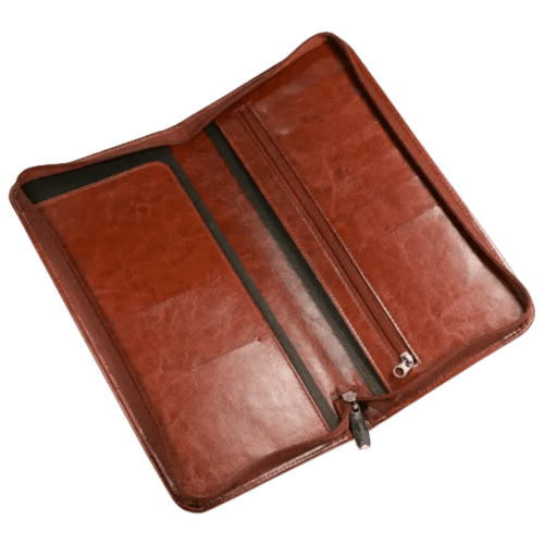 RFID Darwin PU Zipped Travel Wallets in Brown