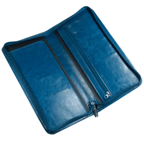 RFID Darwin PU Zipped Travel Wallets in Light Blue