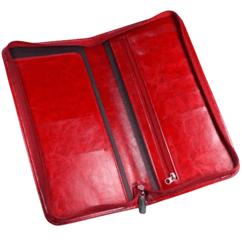 RFID Darwin PU Zipped Travel Wallets in Red