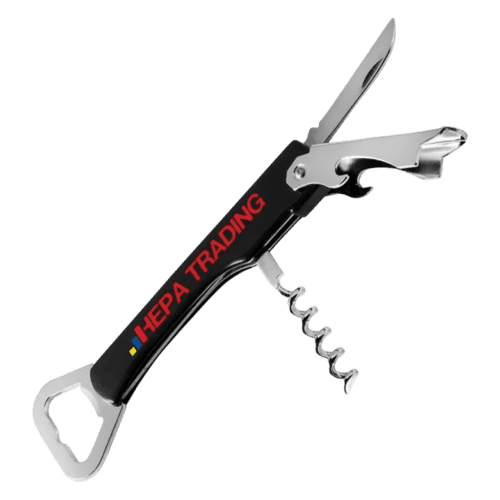 Waitress Knife Bottle Openers in Black/Silver