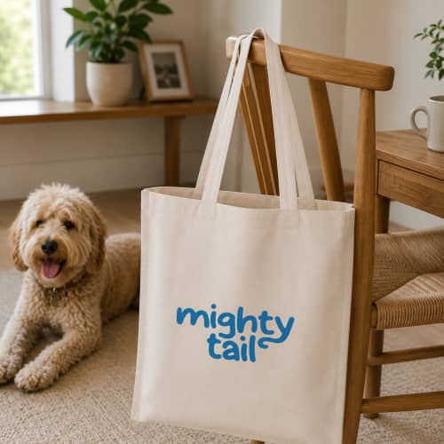 Lifestyle image of the 5oz Cotton Bag For Life with Gusset