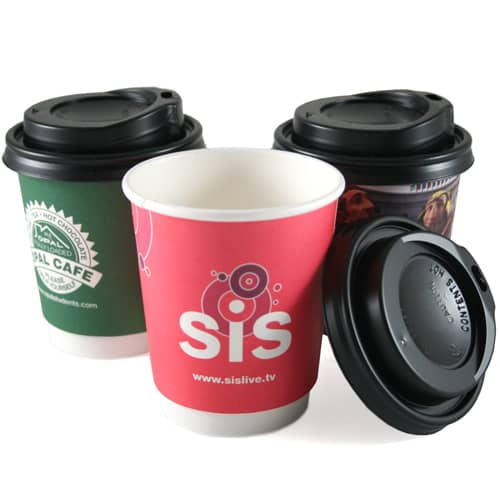 Corporate branded paper cups for company artwork