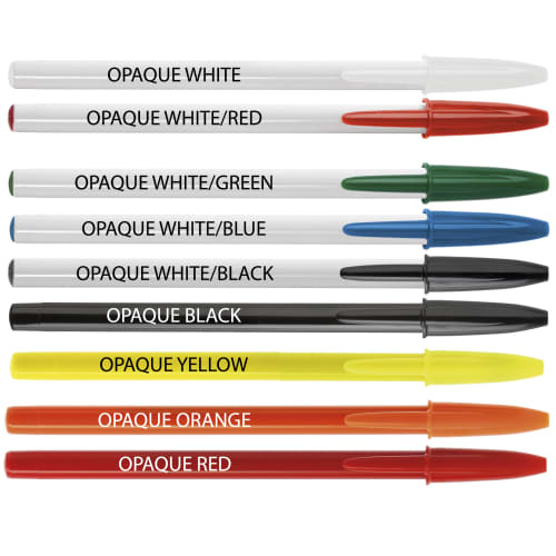 Choice of colours for branded BiC Style Ballpens from Total Merchandise