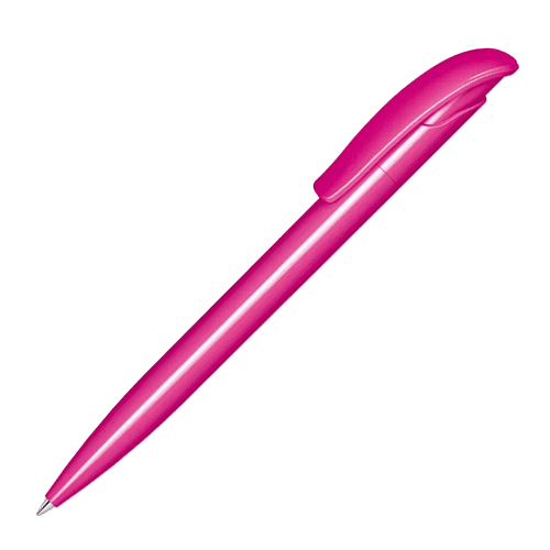 Branded Challenger Polished Ballpens in Pink Rhodamine Red from Total Merchandise