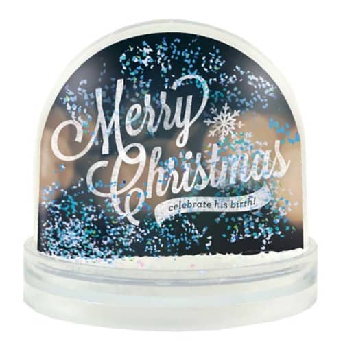 Custom printed Glitter Snow Domes with your photographic design by Total Merchandise