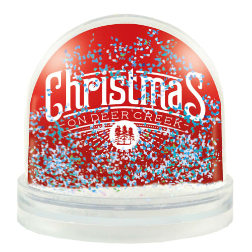 Glitter Snow Globes printed with your company logo and Christmas Message by Total Merchandise