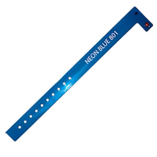 Vinyl ID Wristbands in Neon Blue