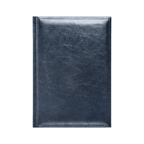 Promotional A5 Daily Colombia Diary in Blue is branded by Total Merchandise.