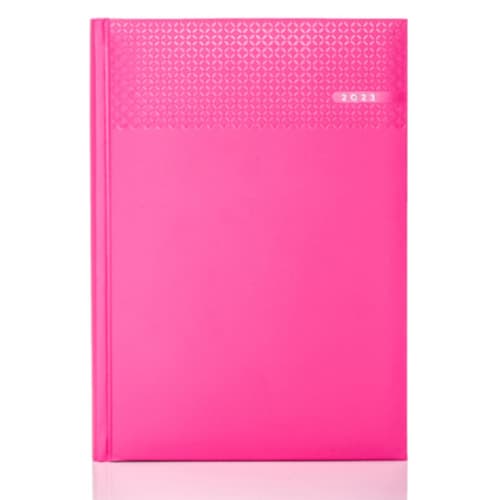 Branded A5 Matra Daily Diaries in Pink are foil blocked by Total Merchandise.