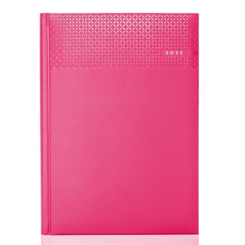 Branded A5 Matra Daily Diaries in Pink are foil blocked by Total Merchandise.