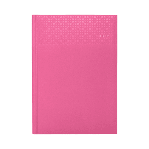 Branded A5 Matra Daily Diaries in Pink are foil blocked by Total Merchandise.