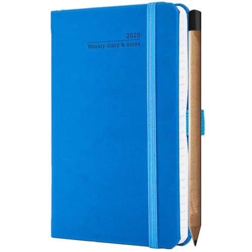 Ivory Tucson Pocket Weekly Diary with Pencil in French Blue