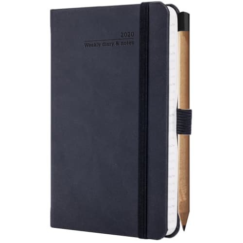 Ivory Tucson Pocket Weekly Diary with Pencil in Graphite