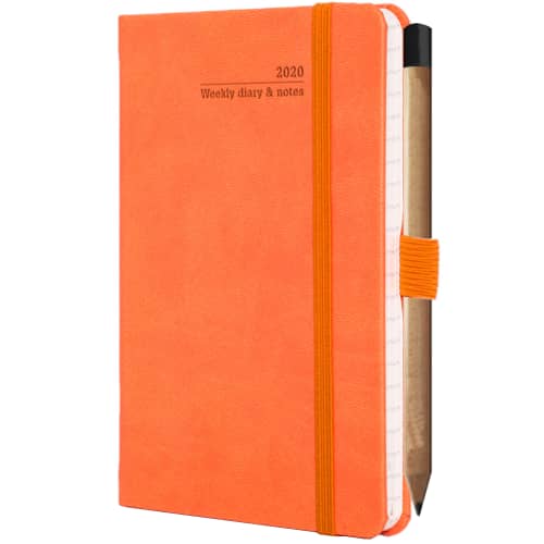 Ivory Tucson Pocket Weekly Diary with Pencil in Orange