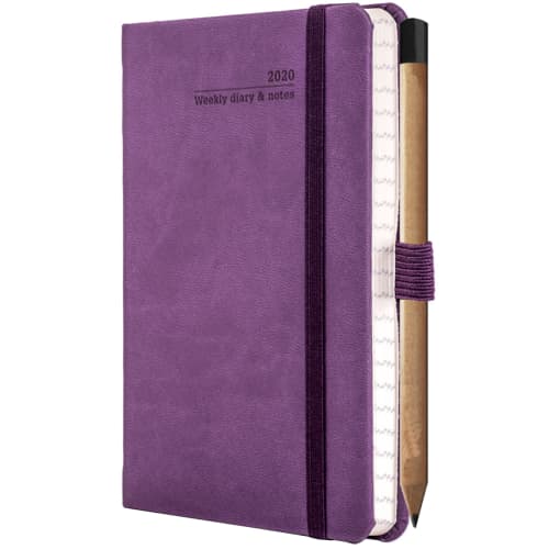 Ivory Tucson Pocket Weekly Diary with Pencil in Purple