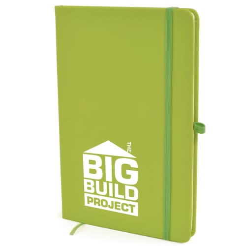 Customised A5 Soft Touch PU Notebooks in light green available from Total Merchandise