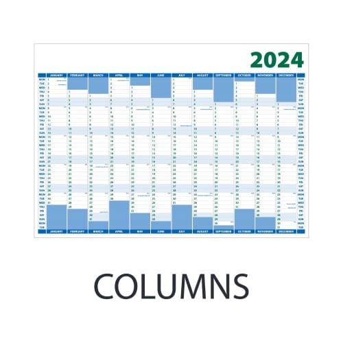 Promotional A3 Wall Planners with columns layout from Total Merchandise