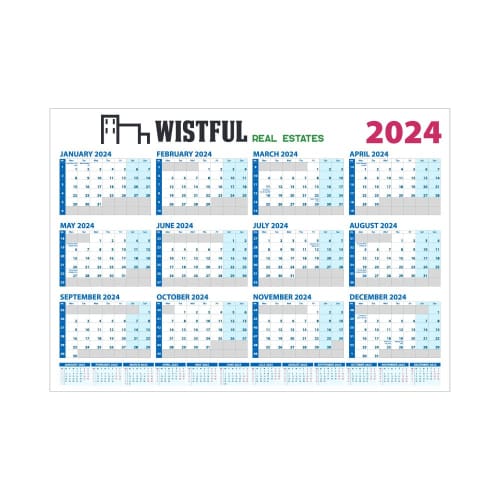 Custom branded A3 Wall Planners with a design from Total Merchandise