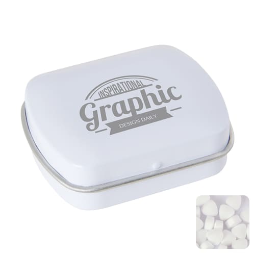 Mini Rectangle Mint Tins in White