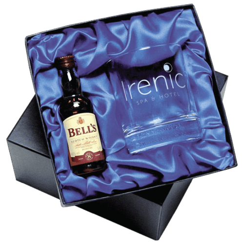 Branded Miniature Bells Whiskey Gift Sets Engraved with your Design by Total Merchandise