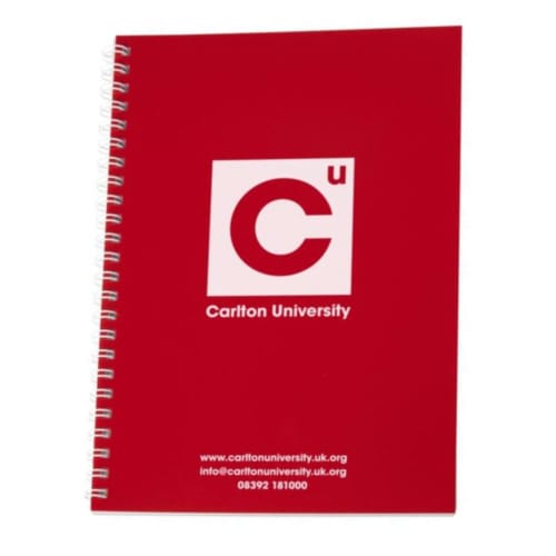 A5 Polypropylene Spiral Bound Notebooks in Red/White from Total Merchandise