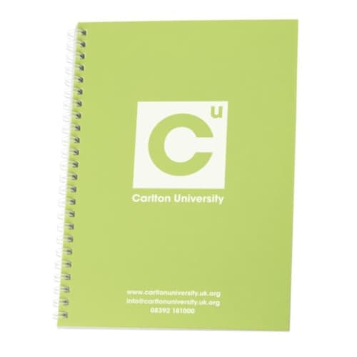 A5 Polypropylene Spiral Bound Notebooks in Lime/White from Total Merchandise