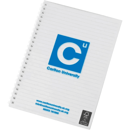 A5 Polypropylene Spiral Bound Notebooks in Frosted Clear/White from Total Merchandise