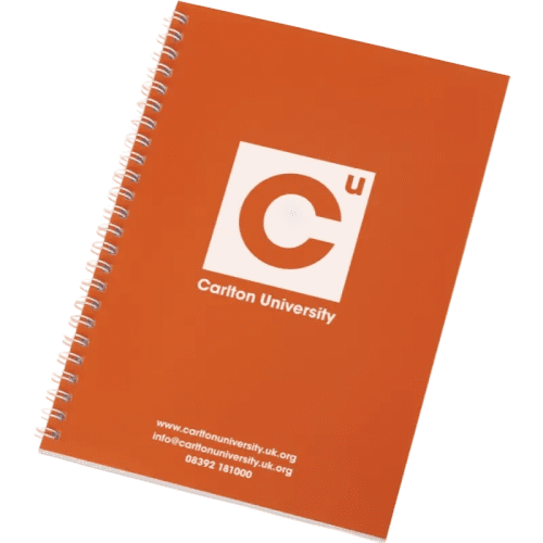 A5 Polypropylene Spiral Bound Notebooks in Orange/White from Total Merchandise