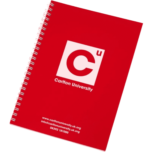 A5 Polypropylene Spiral Bound Notebooks in Red/White from Total Merchandise