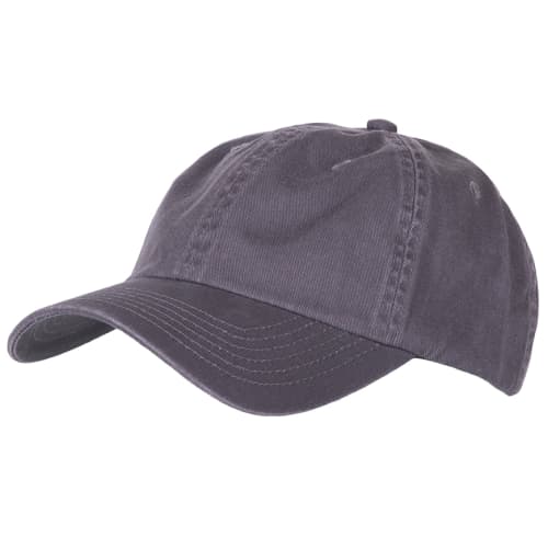 Promotional Washed Chino Cotton Caps in Grey from Total Merchandise