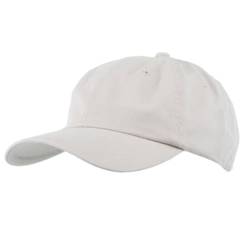 Logo Printed Washed Chino Cotton Caps in Natural Cotton from Total Merchandise