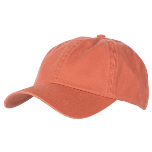 Promotional Washed Chino Cotton Caps in Pumpkin Orange from Total Merchandise