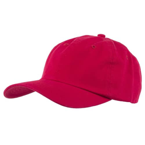 Custom Embroidered Washed Chino Cotton Caps in Red from Total Merchandise