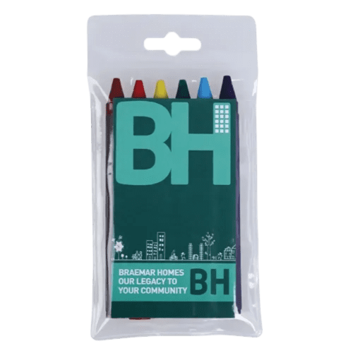 Printed Express Crayon 6 Packs for childrens giveaways