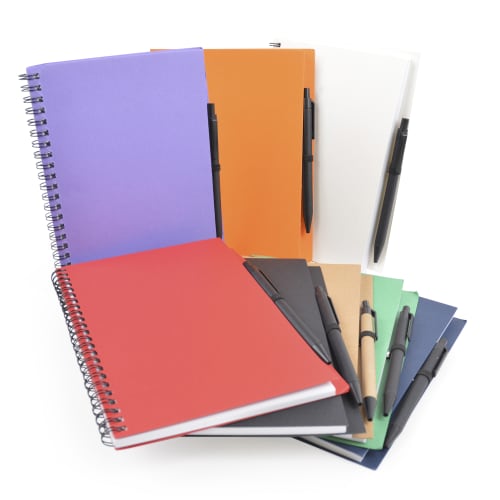 A5 Recycled Card Notebook and Pen