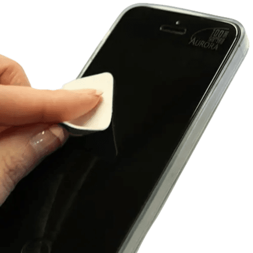 Promotional Sticky Screen Cleaners Being Used to Clean a Phone Screen by Total Merchandise