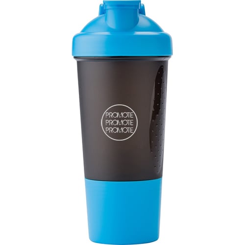 Promotional Maze Ball Protein Shaker is available in blue/transparent black