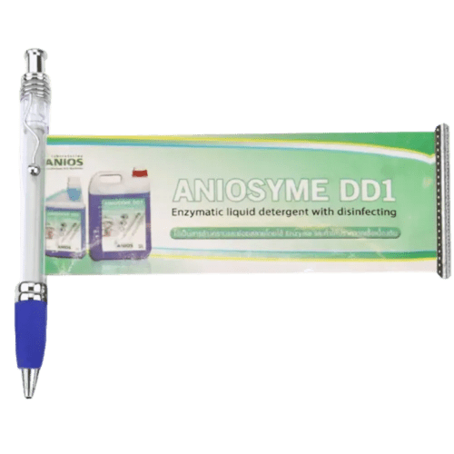 Branded Curly Clip Banner Pens in Clear/Blue Printed with a Message by Total Merchandise