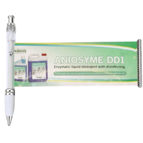 Promotional Curly Clip Banner Pens in Clear/White Printed with a Message by Total Merchandise