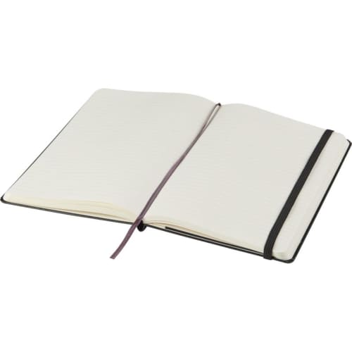 Promotional large moleskine notebook with ruled pages and thread binding from Total Merchandise