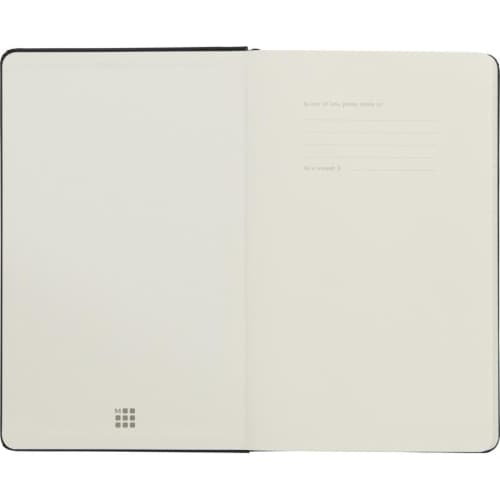 Large branded moleskine hardback notebook with ruled pages from Total Merchandise