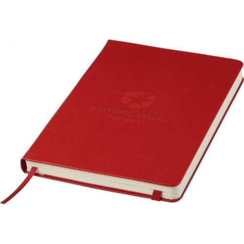 Large Moleskine Hardback Ruled Notebook in Amaranth Red with Debossed Logo from Total Merchandise