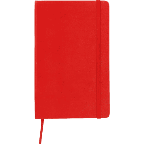 Promotional moleskine notebook in scarlet red printed with your logo from Total Merchandise