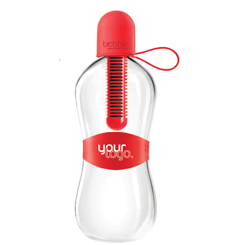 550ml Bobble Filtered Water Bottles in Clear/Red