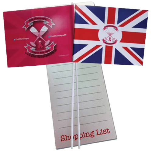 Full Colour Hand Flags in White