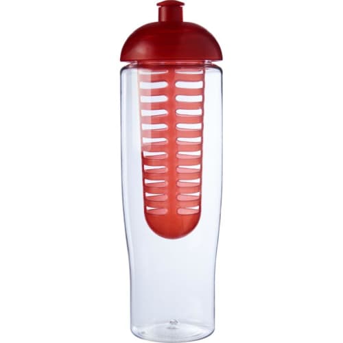 Red branded fruit infuser bottles printed with your logo from Total Merchandise