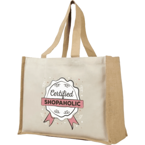 Custom branded Premium Canvas & Jute Shopping Bags with a design from Total Merchandise